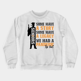 Pandemic Graduation | Black And Orange Text Boys Funny Graduation Crewneck Sweatshirt